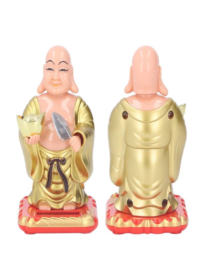 Sunicon Standing Maitreya Buddha Solar Ornaments, Light Energy Sensing Automatically Wave Hand Nod Head Car Dashboard Ornament Home Wealth Health Lucky Ornaments - Image 4
